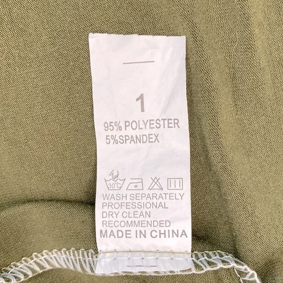 Army Green Faux Wrap Dress - Picture 9 of 9